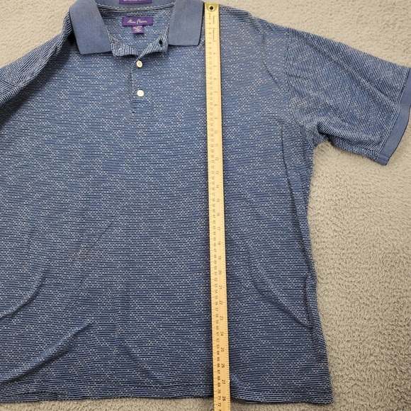 Alan Flusser Shirt Mens XL Blue Short Sleeve Casual Classic Preppy Polo - Picture 8 of 11